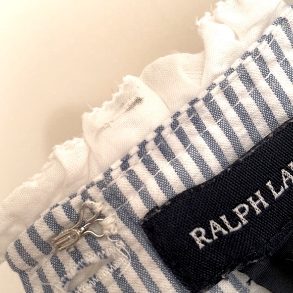 RALPH LAUREN Girls Sleeveless Seersucker Baby Blue Fit and Flare Dress Size 4/4T - Picture 11 of 11